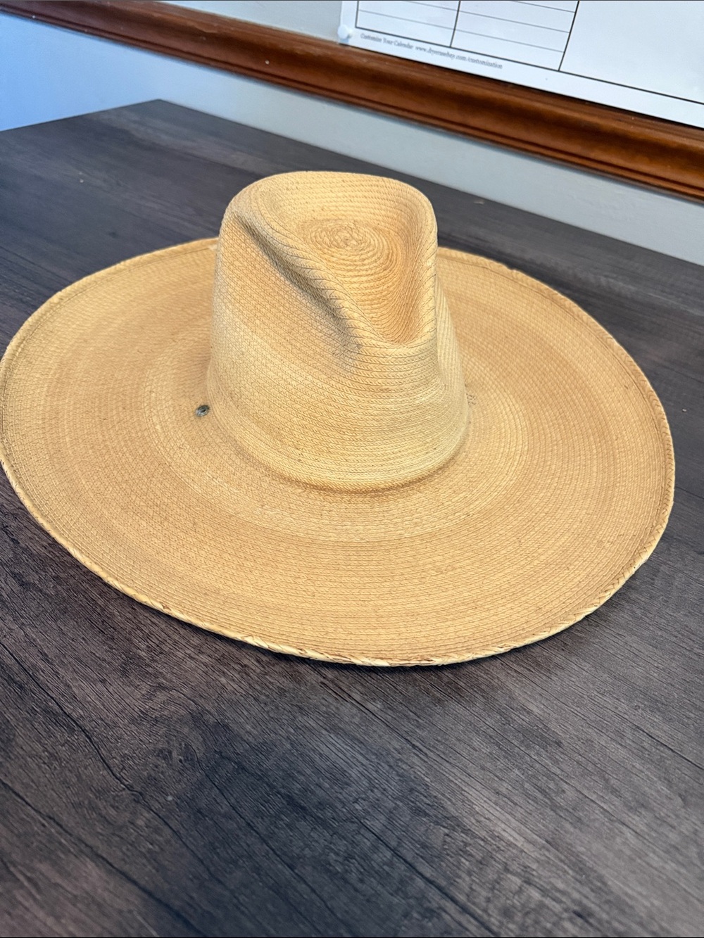 Source Unknown Wide-Brim Straw Panama Hat - Beige without chin strap or string